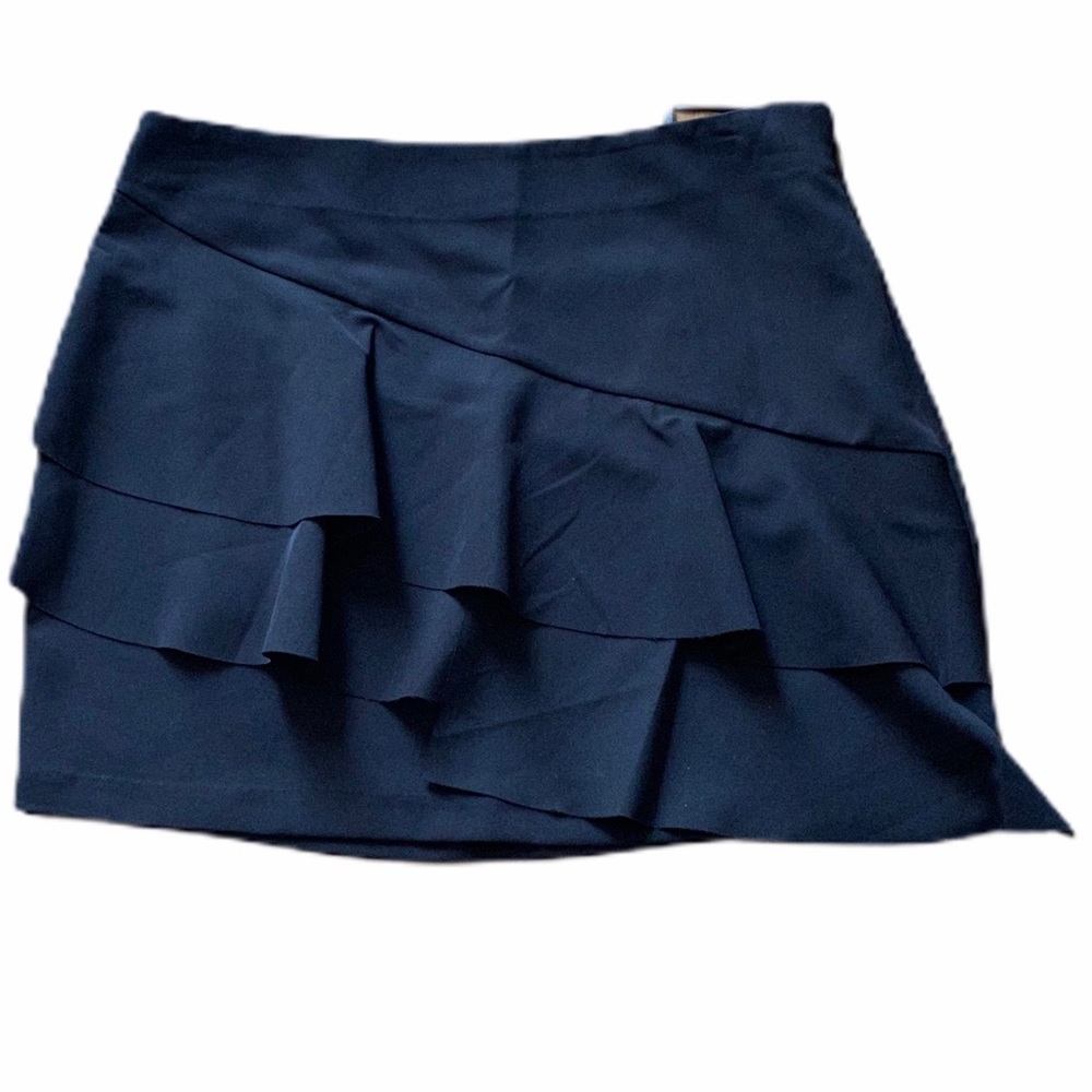 Black Ruffle Mini Skirt  Size M Side zip closure